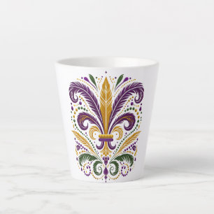 Taza De Café Latte Pañuelos de lis amarillo, violeta verde