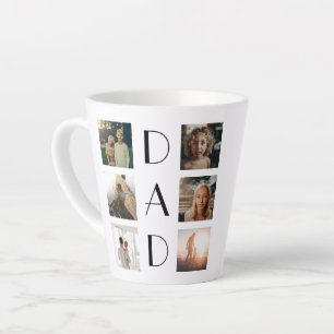 Taza De Café Latte Papá 6 Collage de fotos lindo elegante Día del Pad
