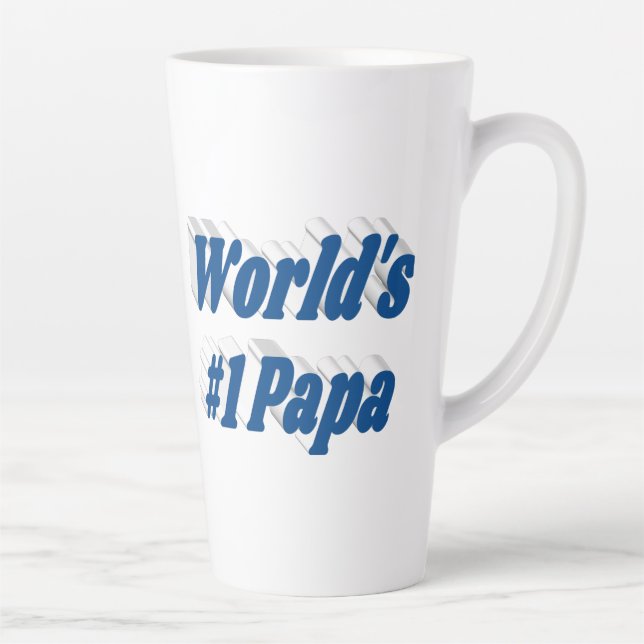 Taza De Café Latte Papa con texto azul marino (Derecha)