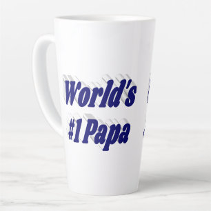Taza De Café Latte Papá con texto azul oscuro