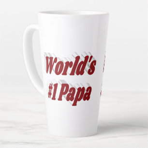 Taza De Café Latte Papá con texto en burdeos