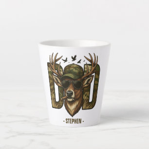 Taza De Café Latte Papá del camuflaje de Guay - ciervo con gafas de s