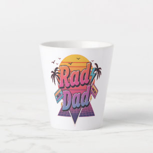 Taza De Café Latte Papá Genial – Estilo Neon Retro 80 para Padres Gen