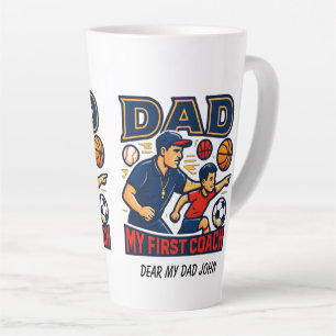 Taza De Café Latte Papá Mi Primer Entrenador Deporte Día del Padre 