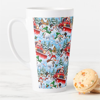 Taza De Café Latte Papá Noel Divertido Quitanieves Defecando Muñecos