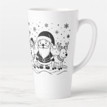 Papá Noel negro y blanco con renos