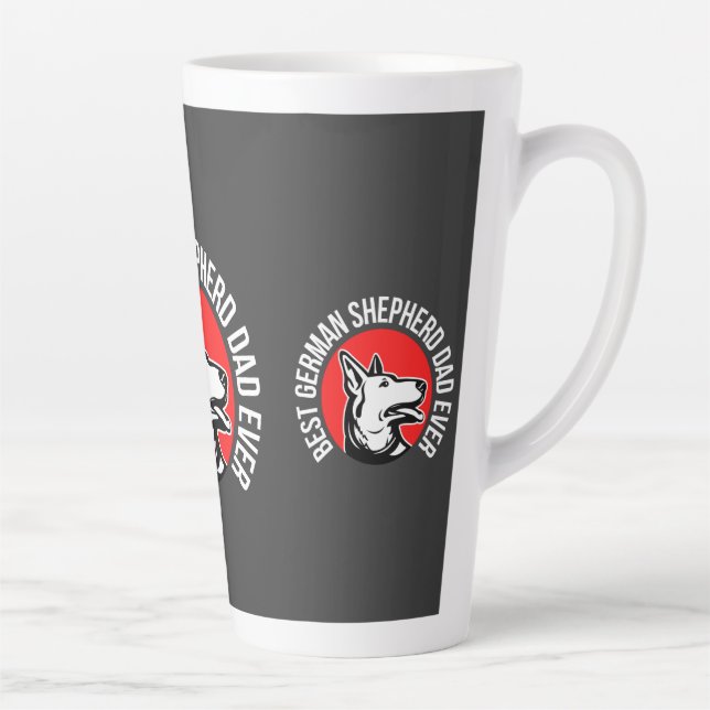 Taza De Café Latte Papá pastor alemán, papá perro (Derecha)