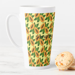 Taza De Café Latte Papel de envolvimiento de fruta de Papaya