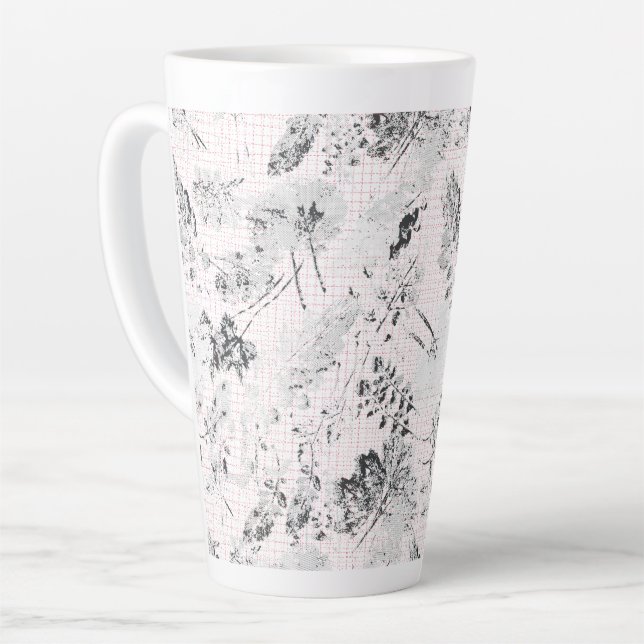 Taza De Café Latte Papel de paredes en blanco y negro con una hermosa (Ángulo izquierdo)
