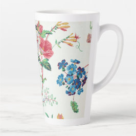 Taza De Café Latte Papel pintado antiguo floral Francia 1830