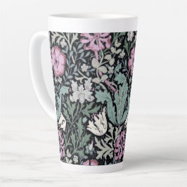 Taza De Café Latte Papel pintado botánico victoriano de amapola de Wi