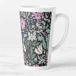 Taza De Café Latte Papel pintado botánico victoriano de amapola de Wi