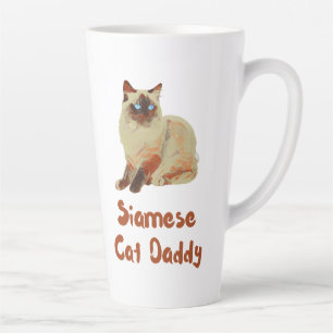 Taza De Café Latte Papi de gato siamés