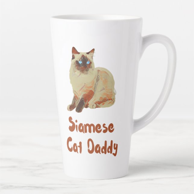 Taza De Café Latte Papi de gato siamés (Derecha)