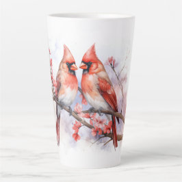 Taza De Café Latte Par 1 del cardenal de invierno