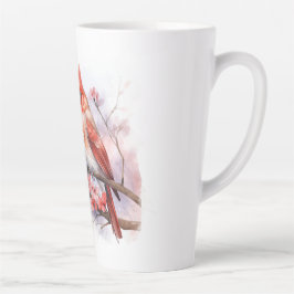 Taza De Café Latte Par 1 del cardenal de invierno