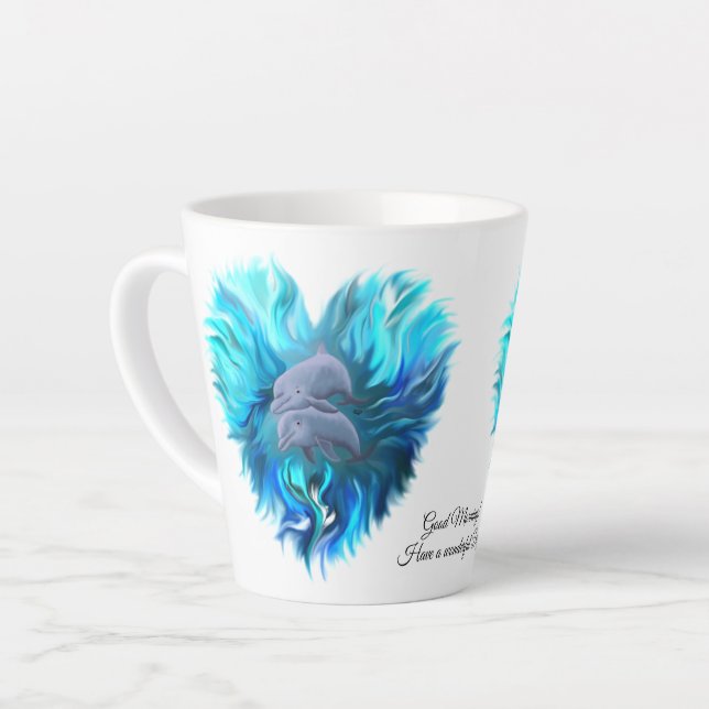 Taza De Café Latte Par de delfines (Ángulo izquierdo)