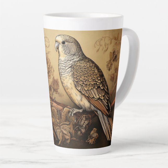 Taza De Café Latte Paracaídas en tonos sepia (Ángulo derecho)