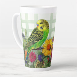 Taza De Café Latte Paracaídas y flores