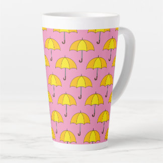 Taza De Café Latte Paraguas Amarillo