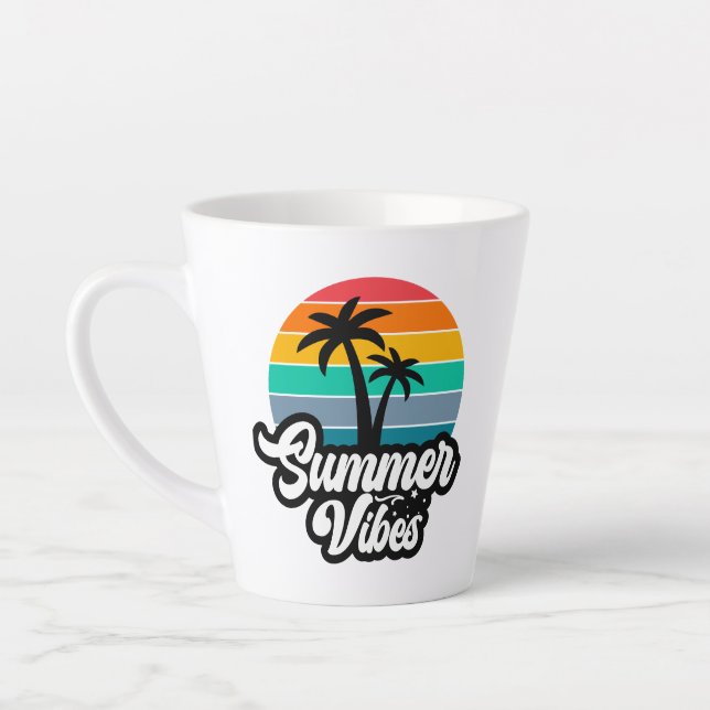 Taza De Café Latte Paraíso de las vibraciones de verano-32922 (Izquierda)