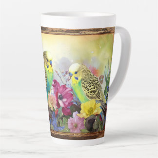 Taza De Café Latte Paraíso y flores silvestres