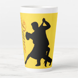 Taza De Café Latte Pareja de baile de Silhouette