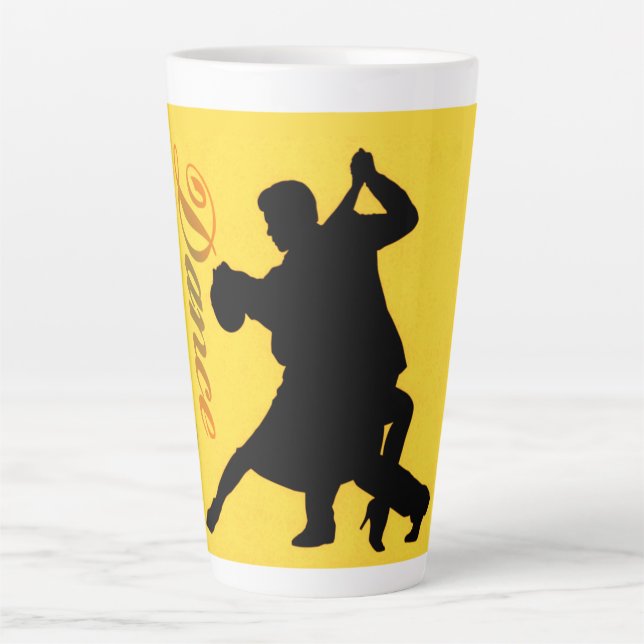 Taza De Café Latte Pareja de baile de Silhouette (Anverso)