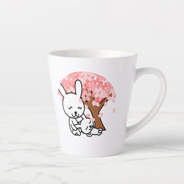 Taza De Café Latte Pareja de conejito Kawaii (Derecha)