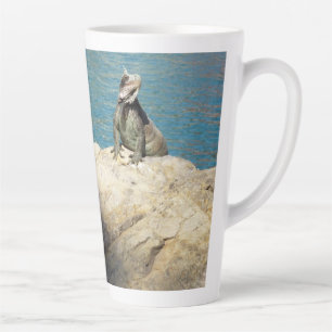 Taza De Café Latte Pareja de Iguanas Fotografía de Vida Silvestre Tro