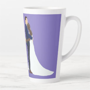 Taza De Café Latte Pareja de recién casados, variación de tonos de pi