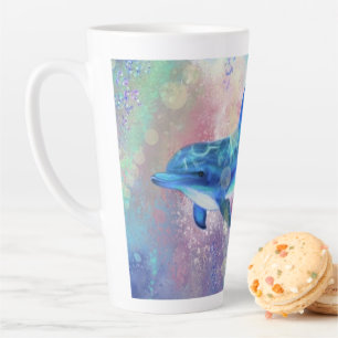 Taza De Café Latte Pareja delfín - Añade tu imagen / texto