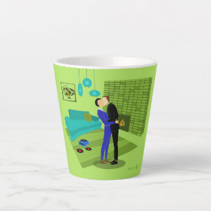 Taza De Café Latte Pareja gay retro enamorada Latte Mug