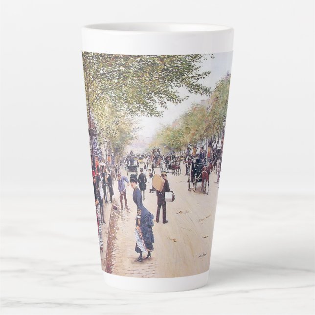 Taza De Café Latte Paris France Street Scene Europe Latte Mug (Anverso)