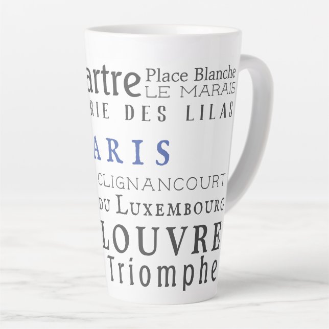 Taza De Café Latte París y sus puntos de referencia (Ángulo derecho)