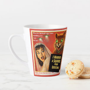Taza De Café Latte Parodia de Ardilla del Espacio Exterior