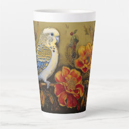 Taza De Café Latte Parque de arte popular con Paisley y flores