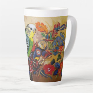 Taza De Café Latte Parque de arte popular con Paisley y flores