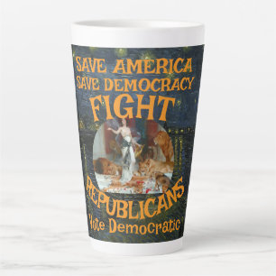 TAZA DE CAFÉ LATTE PARTIDO DEMÓCRATA ZL X1 KP COSTO DE ATENCIÓN MÉDIC