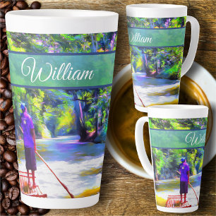 Taza De Café Latte Paseo en Balsa por el Río Jamaicano J001