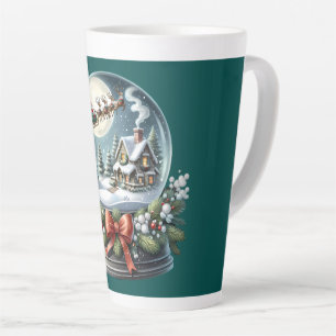 Taza De Café Latte Paseo en trineo de Santa en el país de las maravil