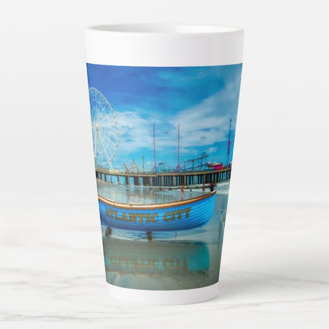 Taza De Café Latte Paseo Marítimo de la Ciudad Atlántica (Anverso)