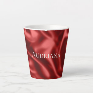 Taza De Café Latte Passion Red Romantic Faux Satin