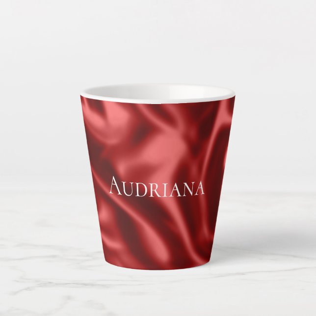 Taza De Café Latte Passion Red Romantic Faux Satin (Anverso)