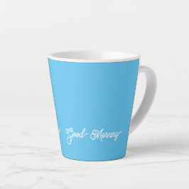 Taza De Café Latte Pastel Blue Good Morning