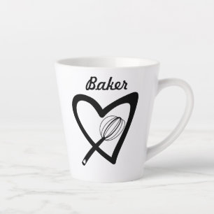 Taza De Café Latte Pastel de panadería de Whisk con cortes cortos