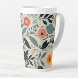 Taza De Café Latte Pastel Floral Reverie