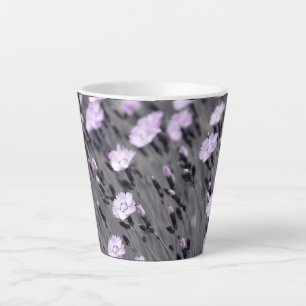 Taza De Café Latte Pastel Lilac Wildflowers
