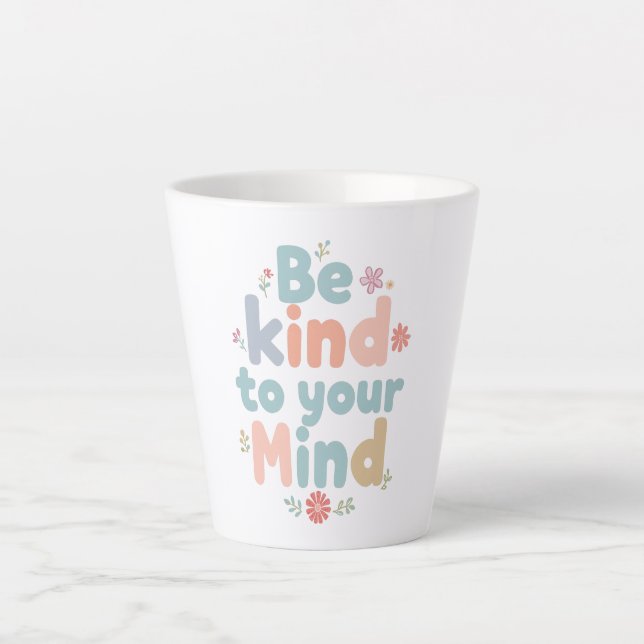 Taza De Café Latte Pastel Self Love Typography (Anverso)