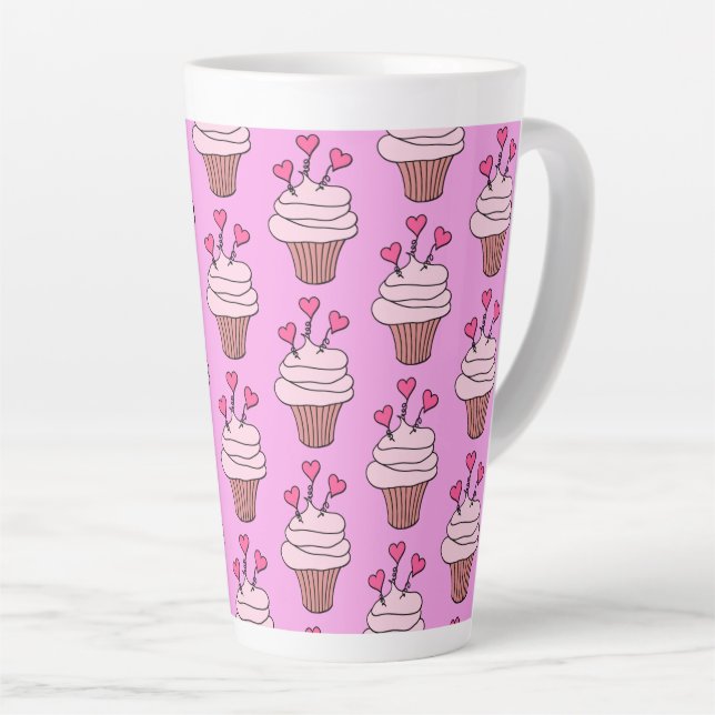 Taza De Café Latte Pasteles finos rosados (Ángulo derecho)